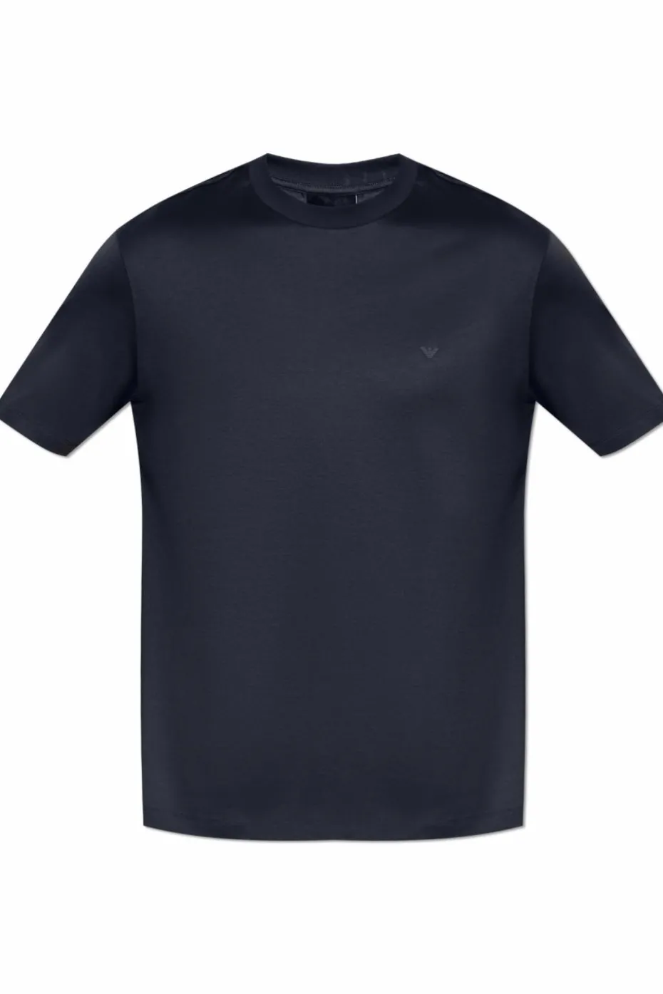 Emporio Armani CZARNY T-shirt z gumowym logo