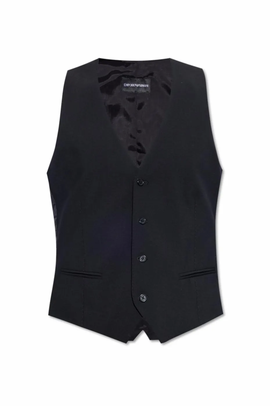 Emporio Armani CZARNY Wełniana kamizelka