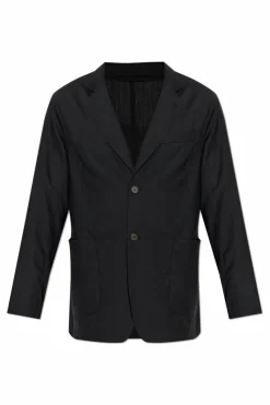 Emporio Armani CZARNY Wełniana marynarka z otwartymi klapami