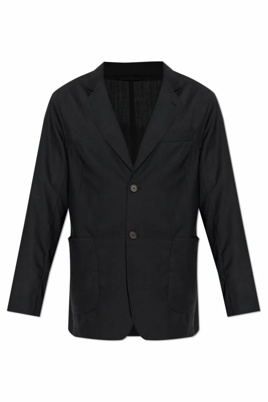 Emporio Armani CZARNY Wełniana marynarka z otwartymi klapami