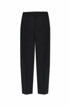 Emporio Armani CZARNY Wełniane spodnie w kant