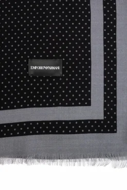 Emporio Armani CZARNY Wełniany szal