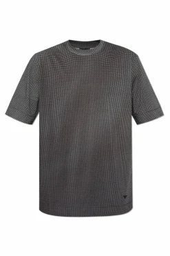 Emporio Armani CZARNY Wzorzysty t-shirt