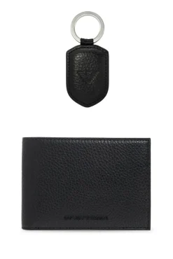 Emporio Armani CZARNY Zestaw: portfel i brelok do kluczy