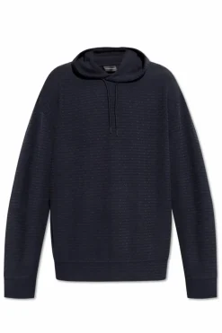 Emporio Armani GRANATOWY Bluza z logo