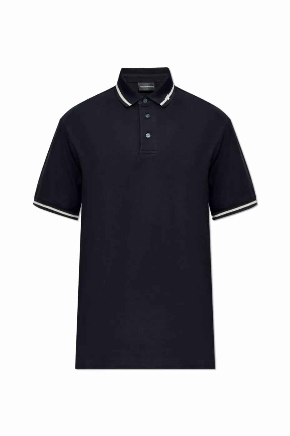 Emporio Armani GRANATOWY Polo z logo