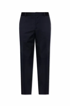 Emporio Armani GRANATOWY Spodnie w kant