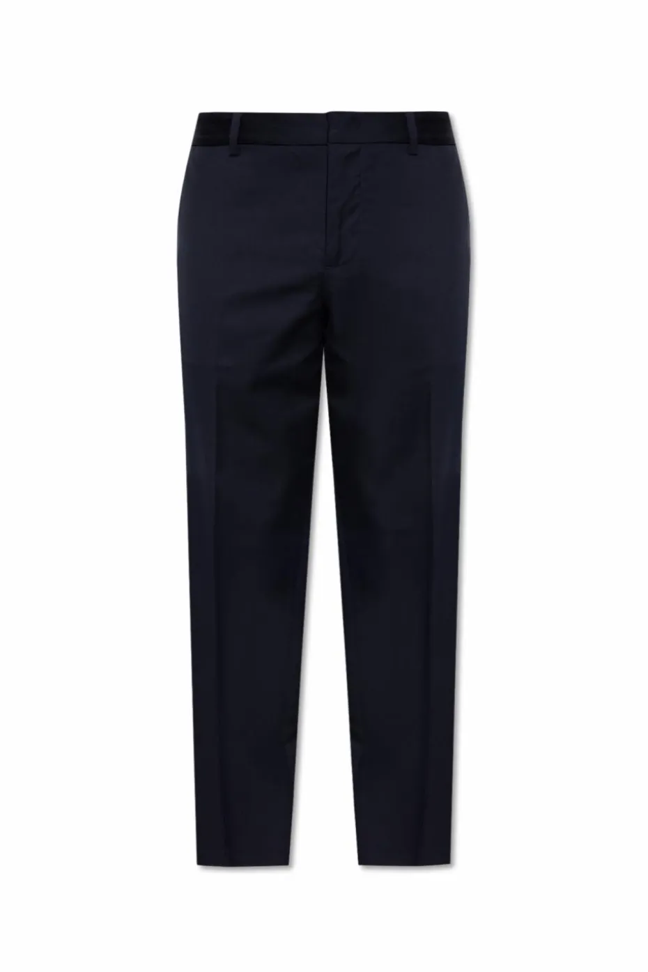 Emporio Armani GRANATOWY Spodnie w kant