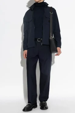 Emporio Armani GRANATOWY Kurtka z naszywką z logo