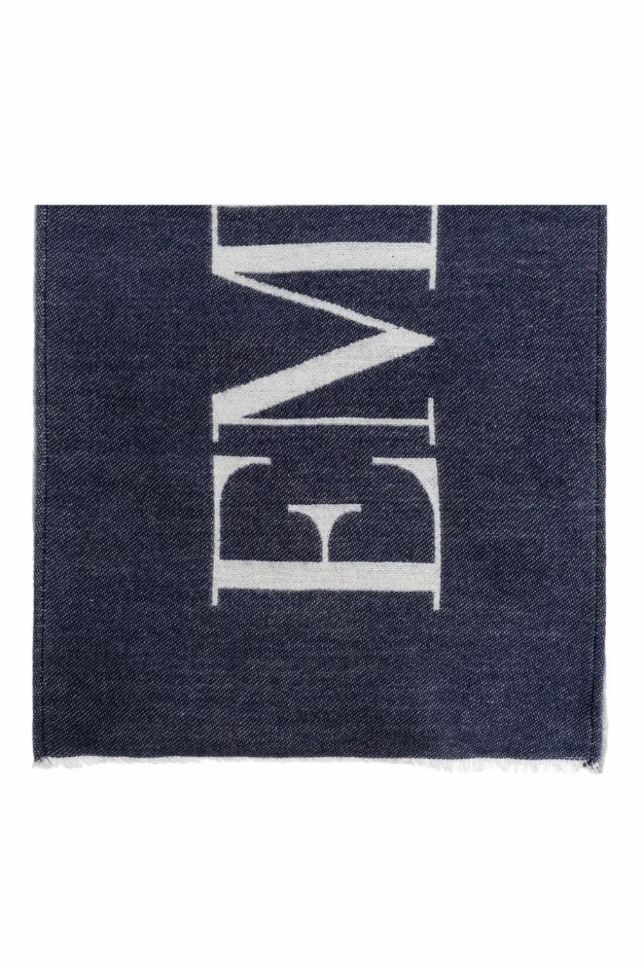 Emporio Armani GRANATOWY Szal z logo