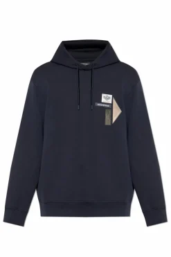 Emporio Armani GRANATOWY Bluza z kolekcji `Sustainability`