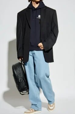 Emporio Armani GRANATOWY Bluza z kolekcji `Sustainability`