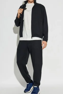 Emporio Armani GRANATOWY Spodnie dresowe