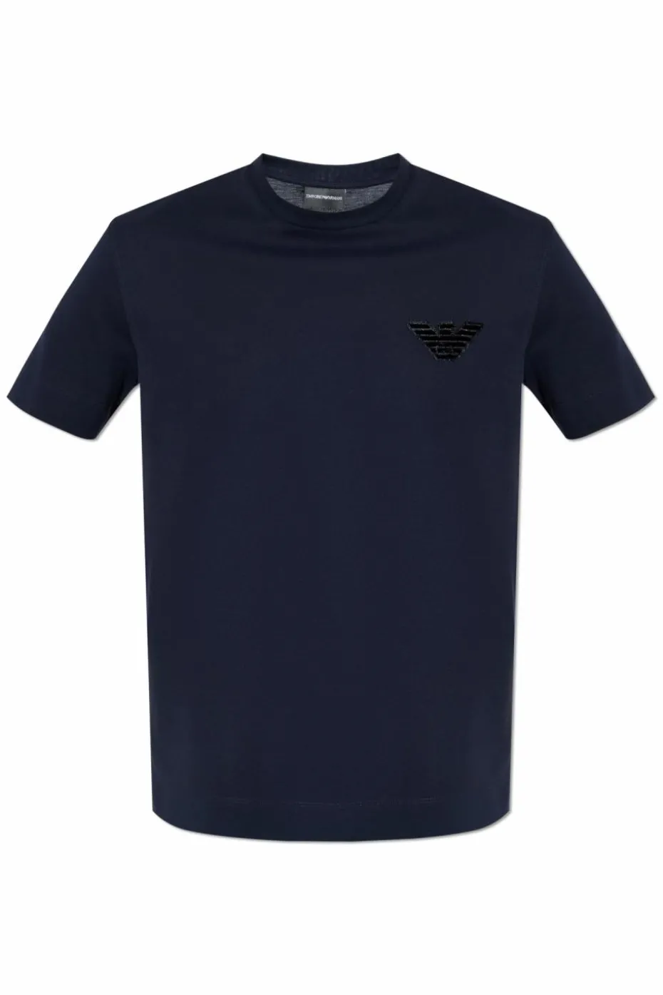 Emporio Armani GRANATOWY T-shirt z kolekcji `Sustainability`