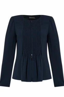 Emporio Armani GRANATOWY Marynarka z przeszyciami