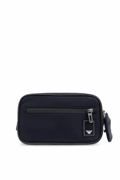 Emporio Armani GRANATOWY Torba na pas z naszywką z logo