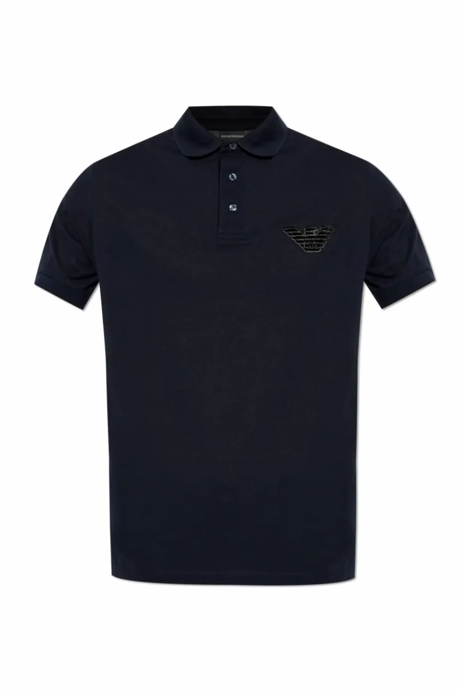 Emporio Armani GRANATOWY Polo z naszywką z logo