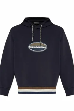 Emporio Armani GRANATOWY Bluza z kolekcji `Sustainability`