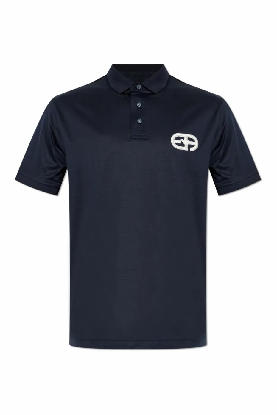 Emporio Armani GRANATOWY Polo z logo