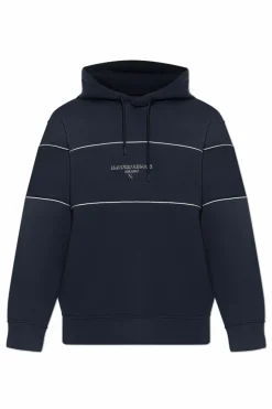 Emporio Armani GRANATOWY Bluza z kapturem