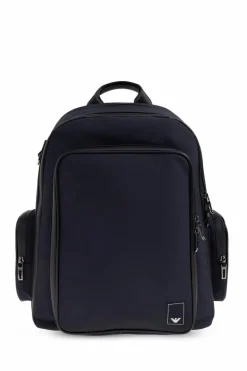 Emporio Armani GRANATOWY Plecak z logo