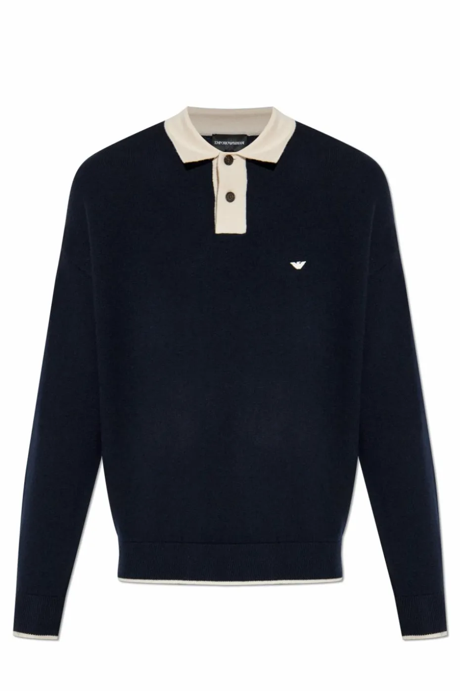 Emporio Armani GRANATOWY Sweter typu polo