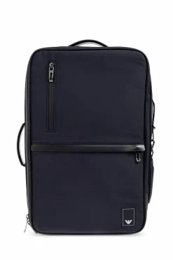 Emporio Armani GRANATOWY Plecak z logo