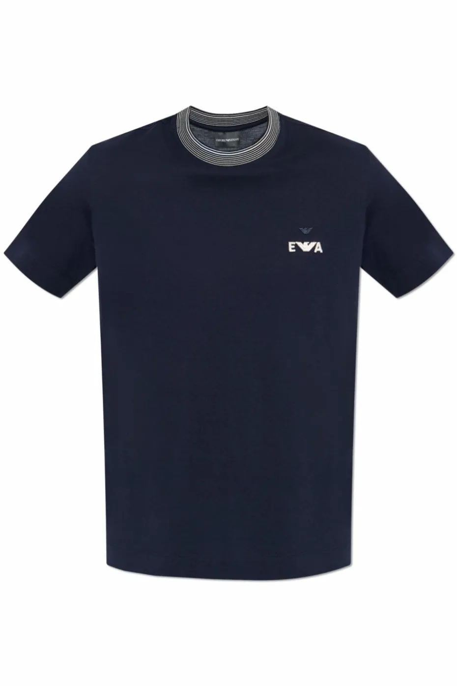 Emporio Armani GRANATOWY T-shirt z kolekcji `Sustainability`