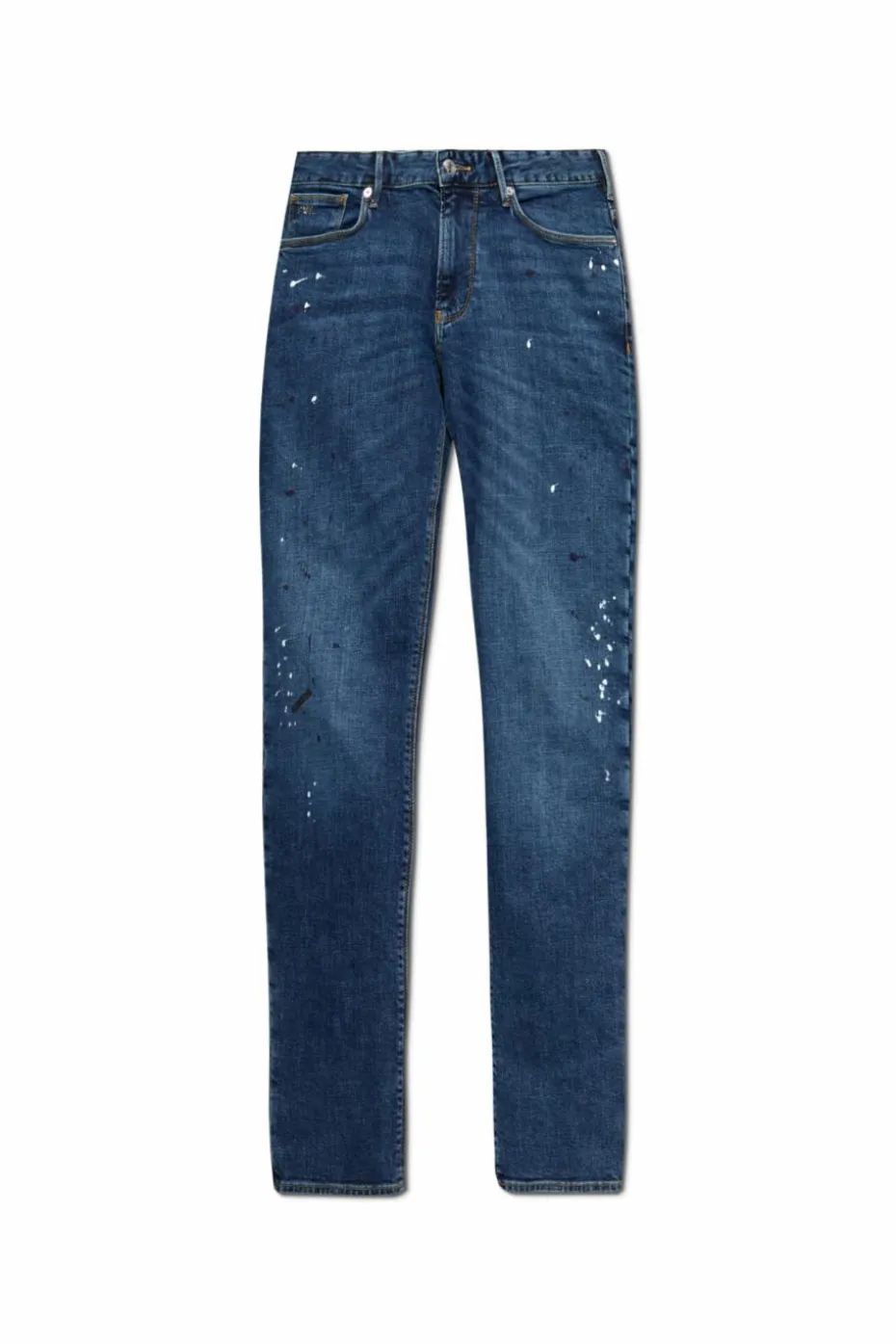 Emporio Armani GRANATOWY Jeansy z dekoracyjnymi plamami po farbie