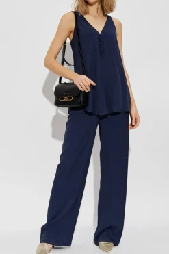 Emporio Armani GRANATOWY Top z kolekcji `Sustainability`