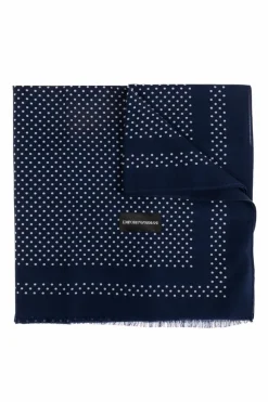 Emporio Armani GRANATOWY Wełniany szal