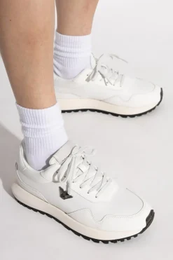 Emporio Armani kremowy Buty sportowe z logo