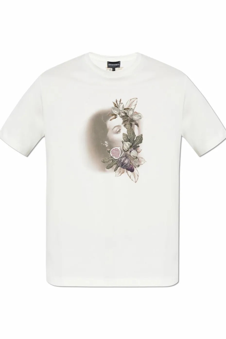 Emporio Armani kremowy T-shirt z kolekcji `Sustainability`