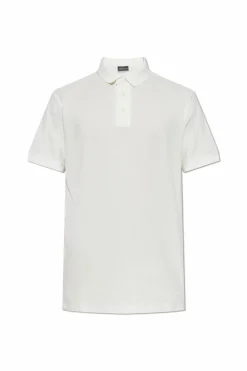 Emporio Armani kremowy Wzorzyste polo