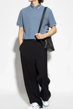 Emporio Armani NIEBIESKI Bawełniane polo