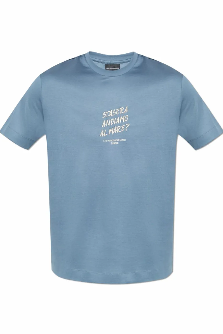Emporio Armani NIEBIESKI T-shirt z okrągłym dekoltem
