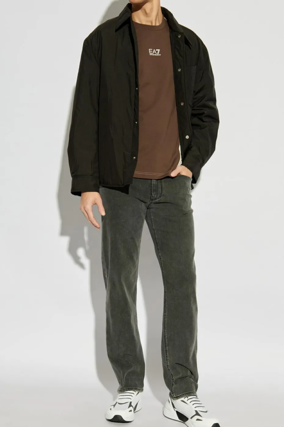 Emporio Armani SZARY Jeansy z nogawkami o prostym kroju