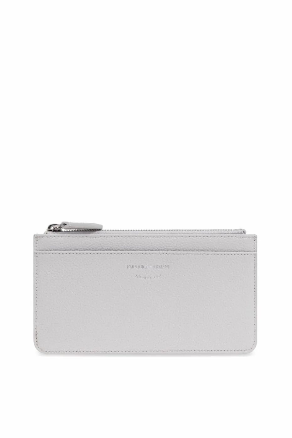 Emporio Armani SZARY Skórzany portfel