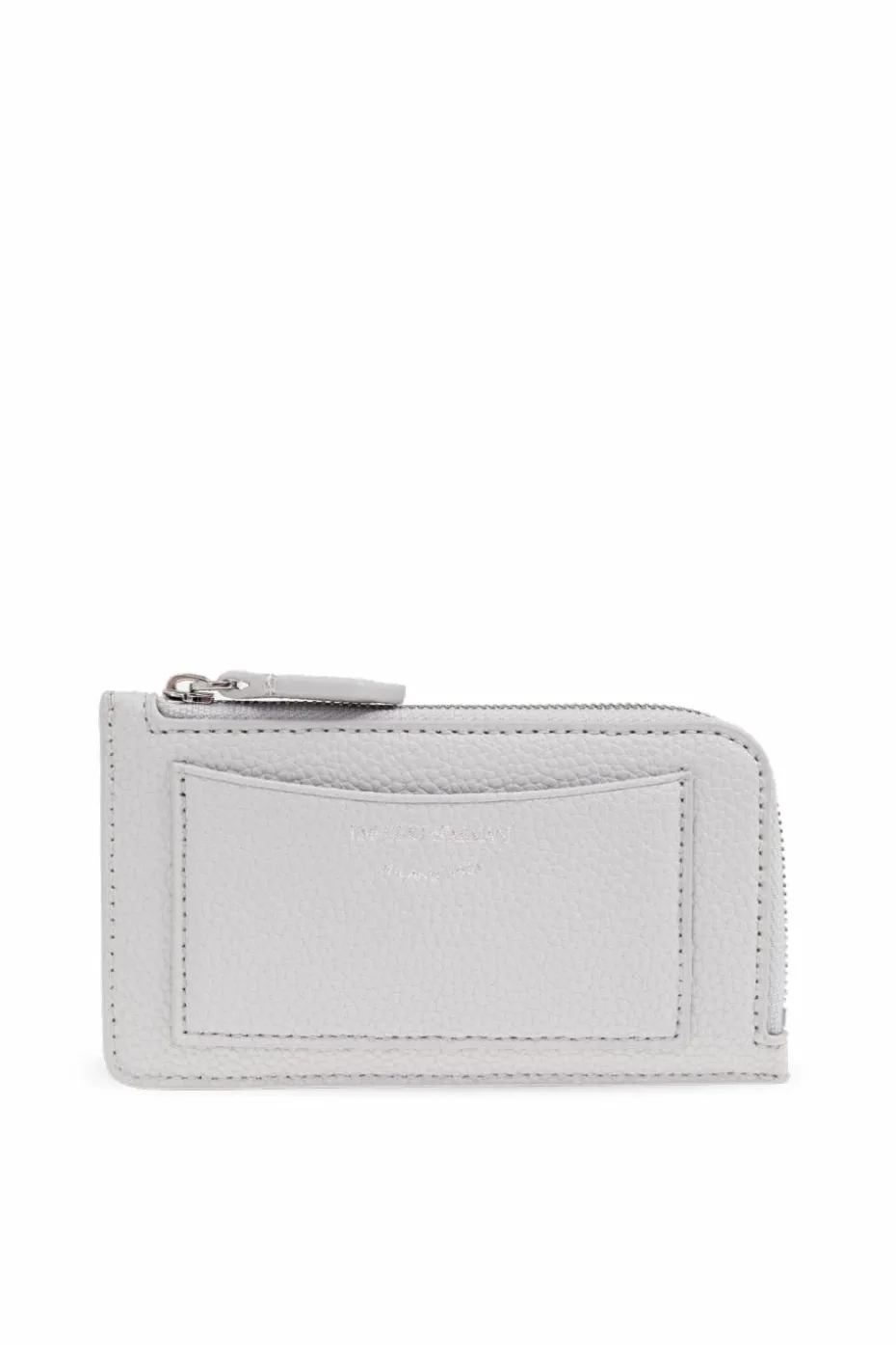 Emporio Armani SZARY Skórzane etui na karty
