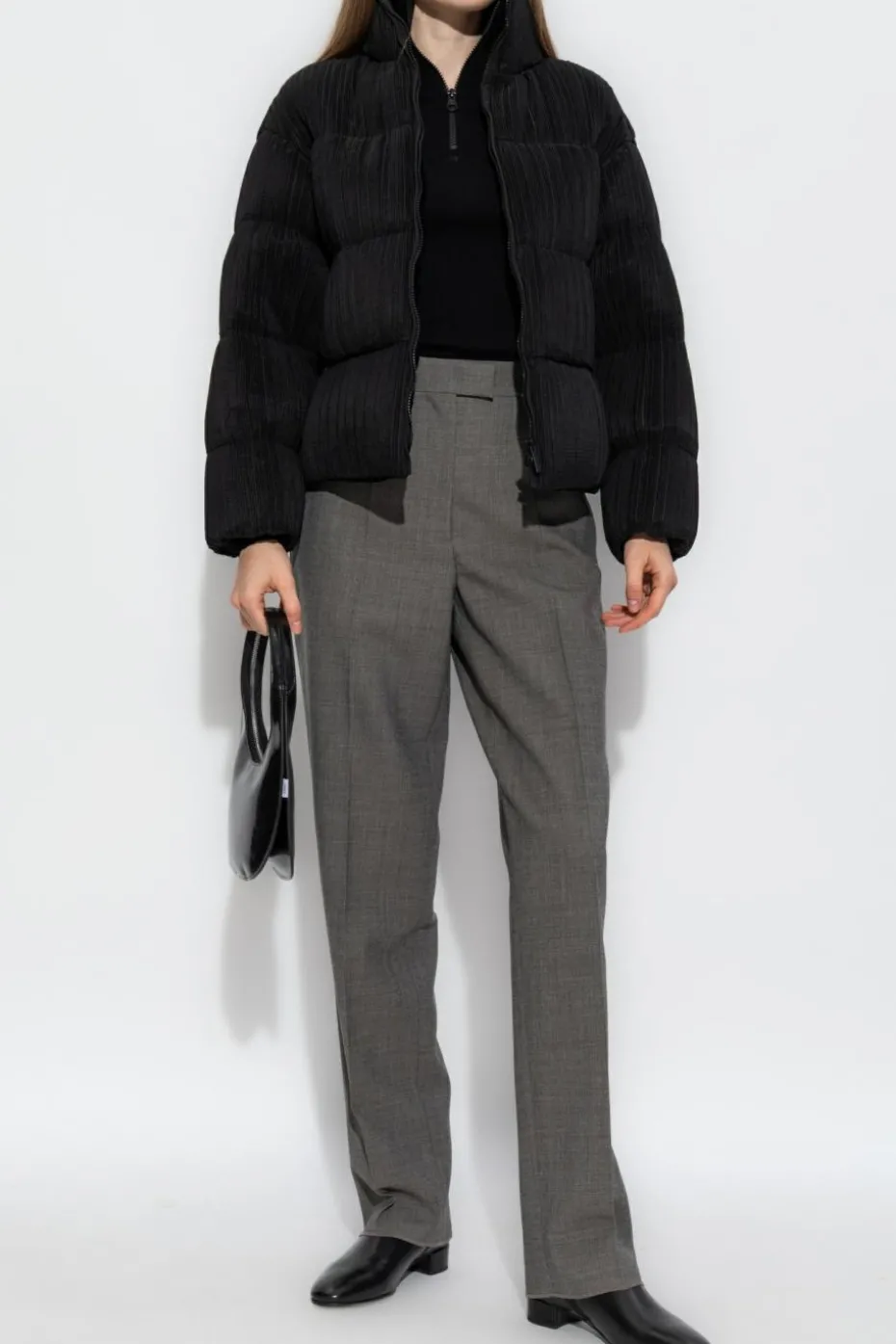 Emporio Armani SZARY Spodnie w kant