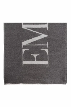 Emporio Armani SZARY Szal z logo