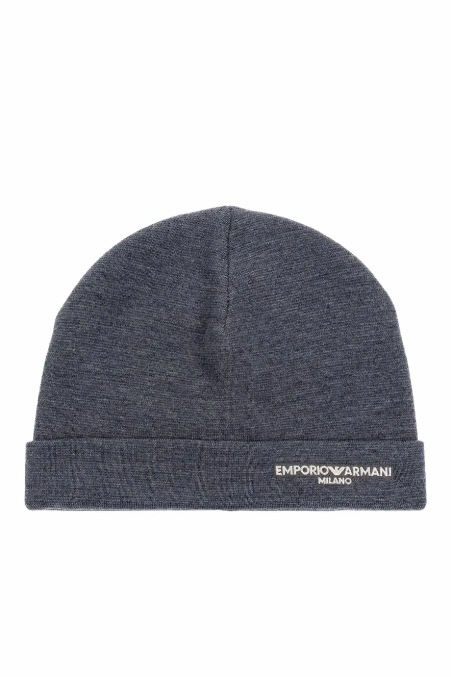 Emporio Armani SZARY Wełniana czapka