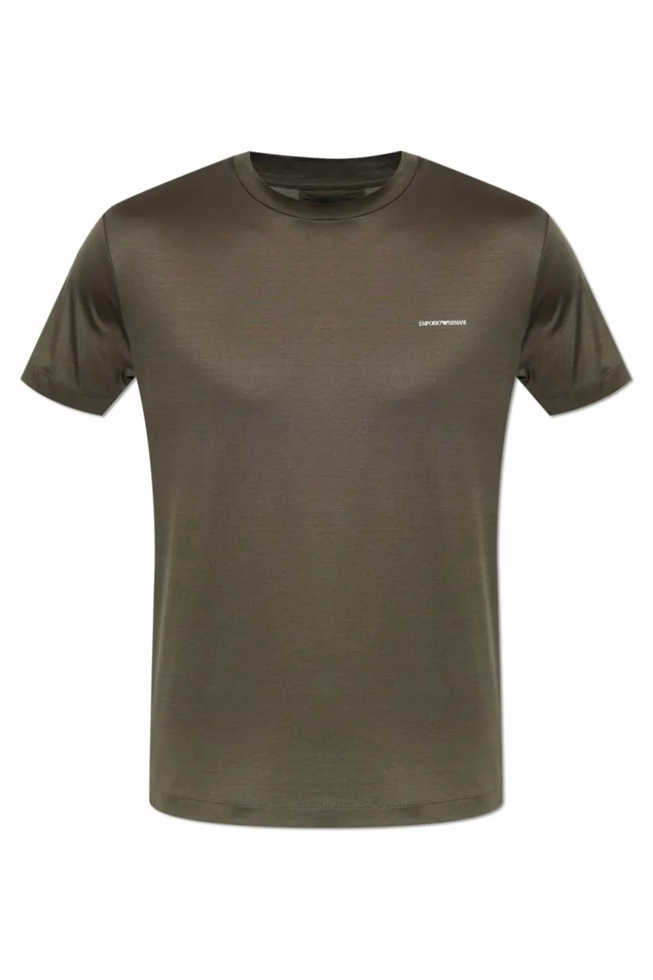 Emporio Armani ZIELONY T-shirt z nadrukowanym logo
