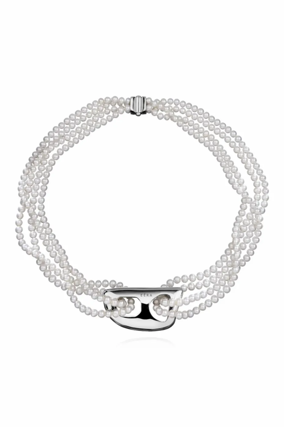 EÉRA SREBRNY Choker z perłami