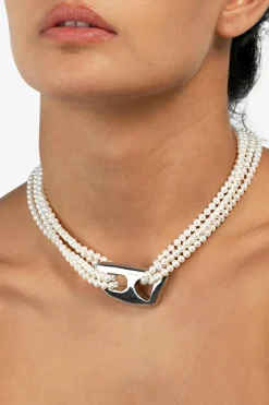 EÉRA SREBRNY Choker z perłami