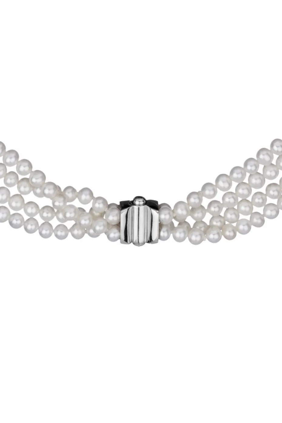 EÉRA SREBRNY Choker z perłami