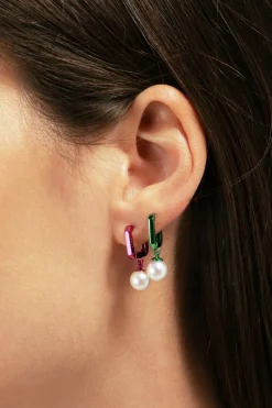 EÉRA ZIELONY Pojedynczy kolczyk `Candy Mini Pearls`