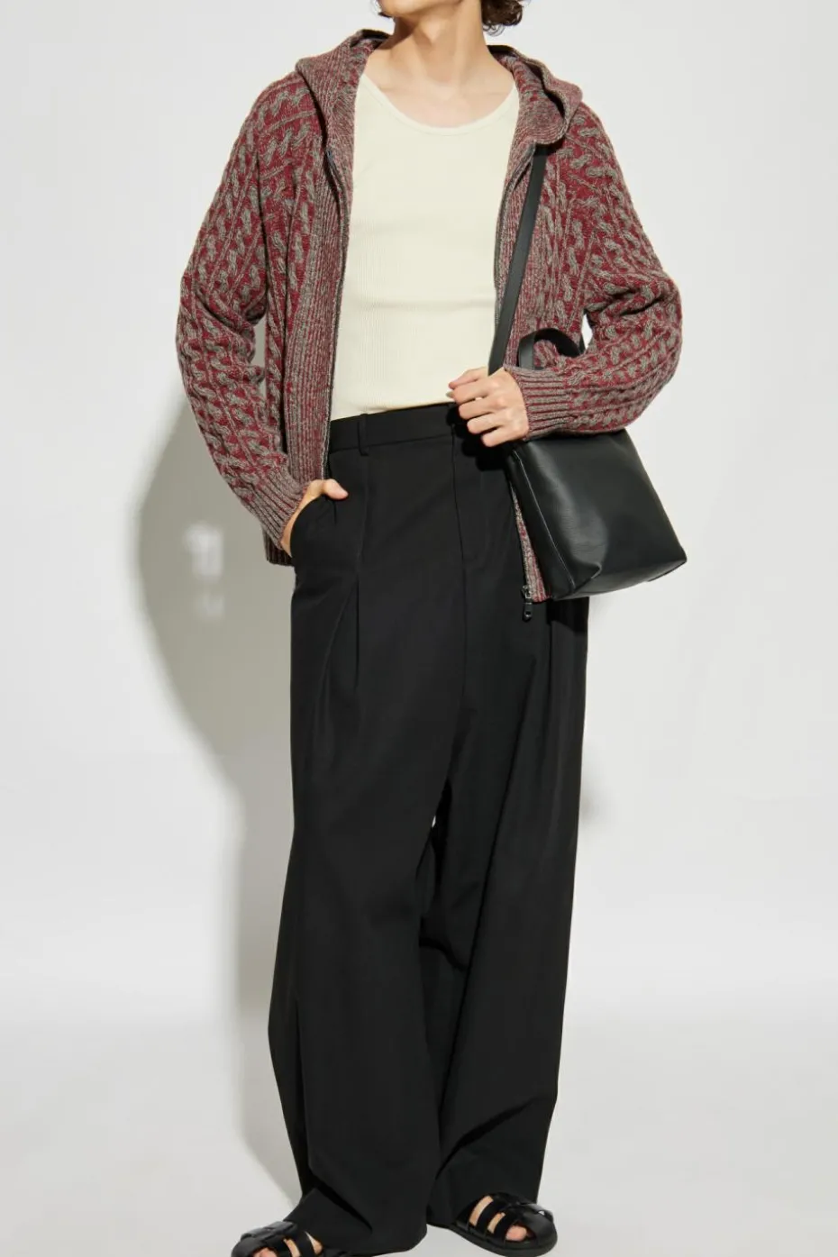 Etro BORDO Kardigan z kapturem