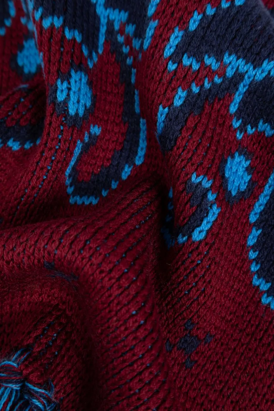 Etro BORDO Wełniany szal z frędzlami
