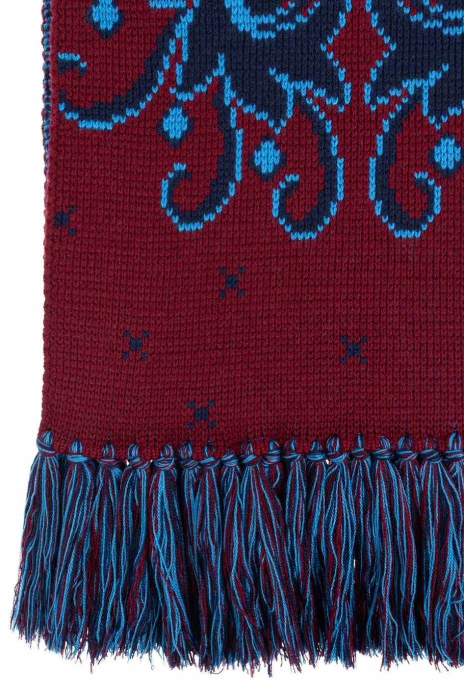 Etro BORDO Wełniany szal z frędzlami